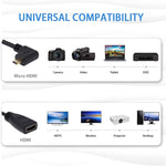 17cm 90 Grad Micro HDMI Rechts-zu HDMI Buchse Kabeladapter, rechter Winkel, Länge: 17cm