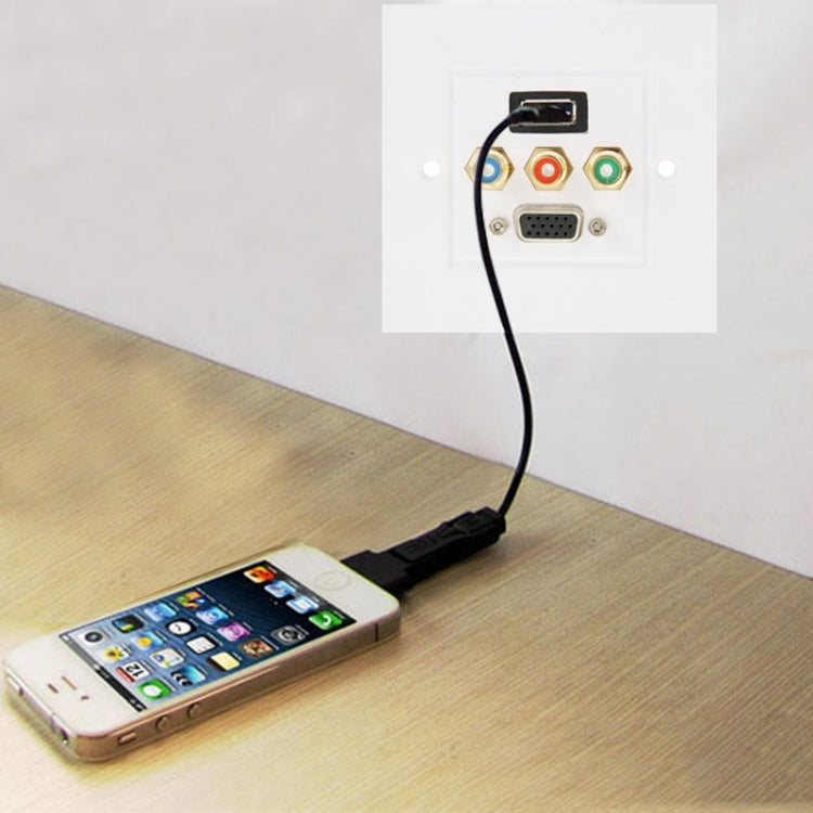 USB 3.0 Buchse + 3 RCA Buchsen + VGA Buchse Wandplatte