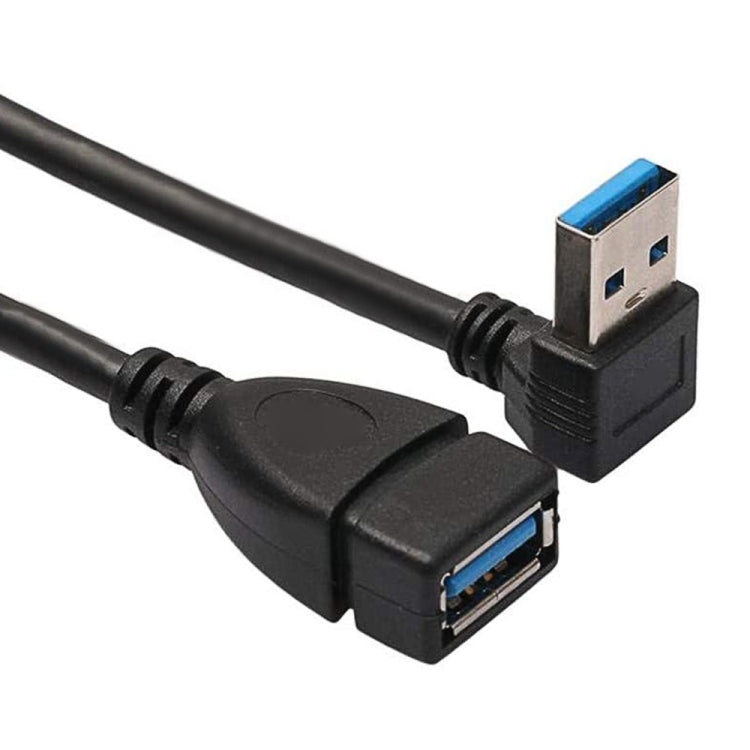 USB 3.0 Abgewinkeltes 90-Grad Verlängerungskabel Stecker zu Buchse Adapterkabel, Länge: 15cm, abgewinkelter AM zu AF, Länge: 15cm