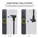 USB 3.0 Abgewinkeltes 90-Grad Verlängerungskabel Stecker zu Buchse Adapterkabel, Länge: 15cm, abgewinkelter AM zu AF, Länge: 15cm