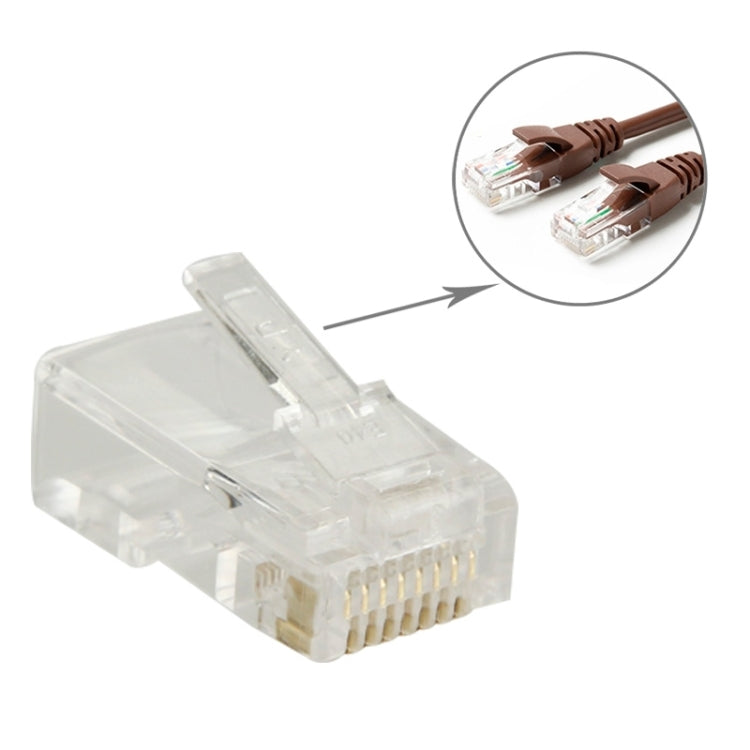 100 Stück / Packung RJ45 Stecker Modularer Stecker, Gold: 3u, Gold: 3u