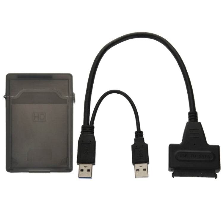USB 2.0 / USB 3.0 zu SATA Kabel mit 2,5 Zoll HDD Schutzbox, Unterstützt bis zu 4TB Geschwindigkeit, USB 3.0 zu SATA mit USB(B)