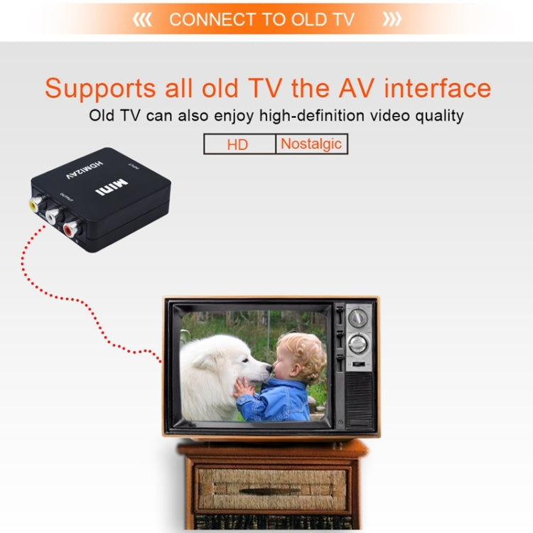 VK-126 Mini HD HDMI zu AV/CVBS Video Konverter Adapter, HDMI zu AV/CVBS