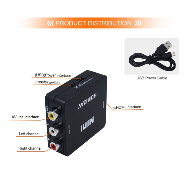 VK-126 Mini HD HDMI zu AV/CVBS Video Konverter Adapter, HDMI zu AV/CVBS