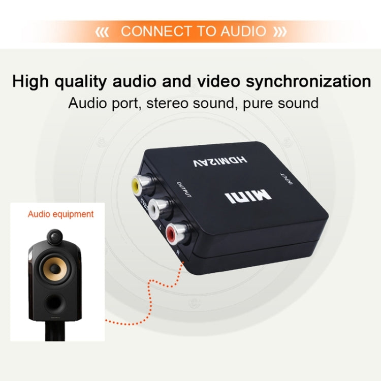 VK-126 Mini HD HDMI zu AV/CVBS Video Konverter Adapter, HDMI zu AV/CVBS