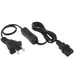 3-poliges Netzkabel mit 304-Schalter, Länge: 1,2 m, EU-Stecker mit 304-Schalter, 1,2 m, US-Stecker mit 304-Schalter, 1,2 m