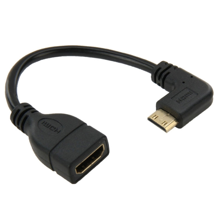 16 cm vergoldetes Mini-HDMI Männlich zu HDMI 19-polig Weiblich Kabel, 90 Grad rechter Winkel, rechter Winkel Mini HDMI zu HDMI
