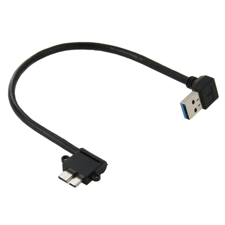 90-Grad USB 3.0 auf Micro-USB 3.0 Datenkabel für Galaxy Note III / N9000, Länge: 26cm
