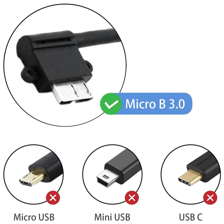 90-Grad USB 3.0 auf Micro-USB 3.0 Datenkabel für Galaxy Note III / N9000, Länge: 26cm