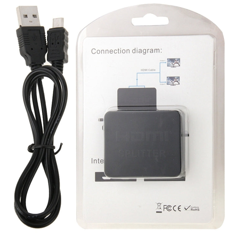 Mini Full HD 4K 1x2 HDMI 3D V1.4b Verteiler für HDTV / STB / DVD / Projektor / DVR, HDMI V1.4b