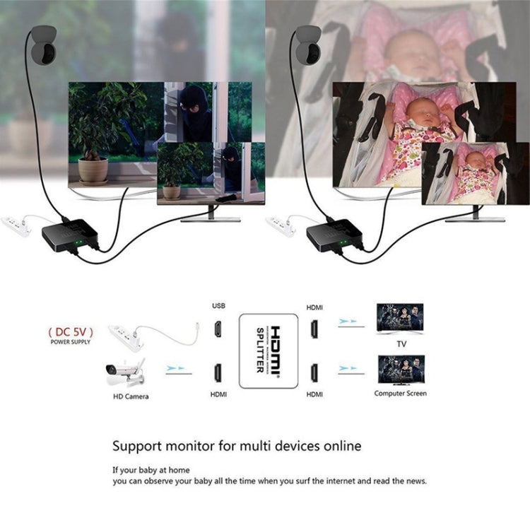 Mini Full HD 4K 1x2 HDMI 3D V1.4b Verteiler für HDTV / STB / DVD / Projektor / DVR, HDMI V1.4b