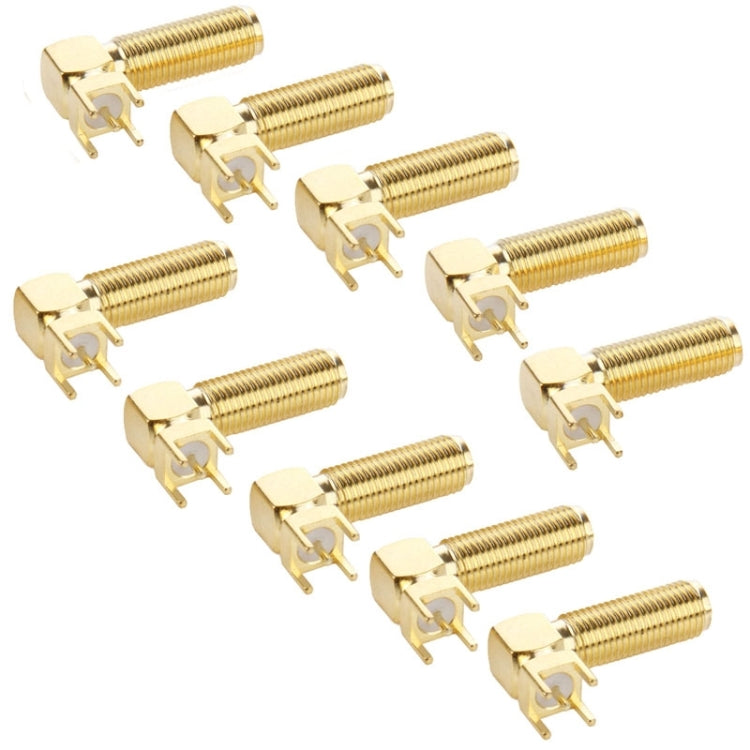 10 Stück vergoldeter SMA Weiblich rechter Winkel 90 Grad Panel PCB Montage 4,0 mm quadratischer Anschlussadapter, SMA Weiblich rechter Winkel