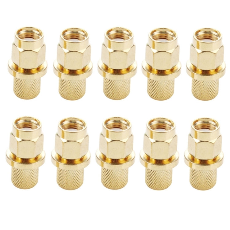 10 Stück vergoldeter SMA Männlich Stecker Crimp RF Anschlussadapter für RG58 / RG142 / LMR195 Kabel, SMA Männlich Stecker