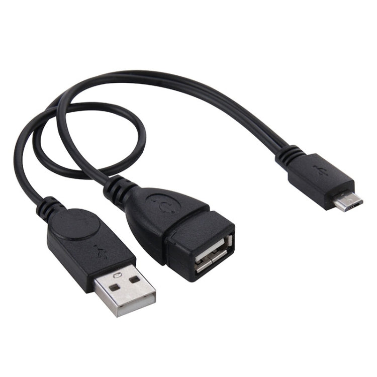 Micro-USB zu USB 2.0 Männlich & USB 2.0 Weiblich Host OTG Konverter Adapterkabel, Länge: ca. 30 cm, Micro-USB zu USB 2.0 AM+AF