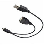 Micro-USB zu USB 2.0 Männlich & USB 2.0 Weiblich Host OTG Konverter Adapterkabel, Länge: ca. 30 cm, Micro-USB zu USB 2.0 AM+AF