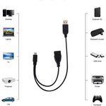 Micro-USB zu USB 2.0 Männlich & USB 2.0 Weiblich Host OTG Konverter Adapterkabel, Länge: ca. 30 cm, Micro-USB zu USB 2.0 AM+AF