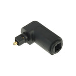 Hochwertiger vergoldeter quadratischer zu quadratischem 90 Grad Winkel TOSLINK Digital Audio Adapter Optisch, Rundes Audio-Glasfaserkabel