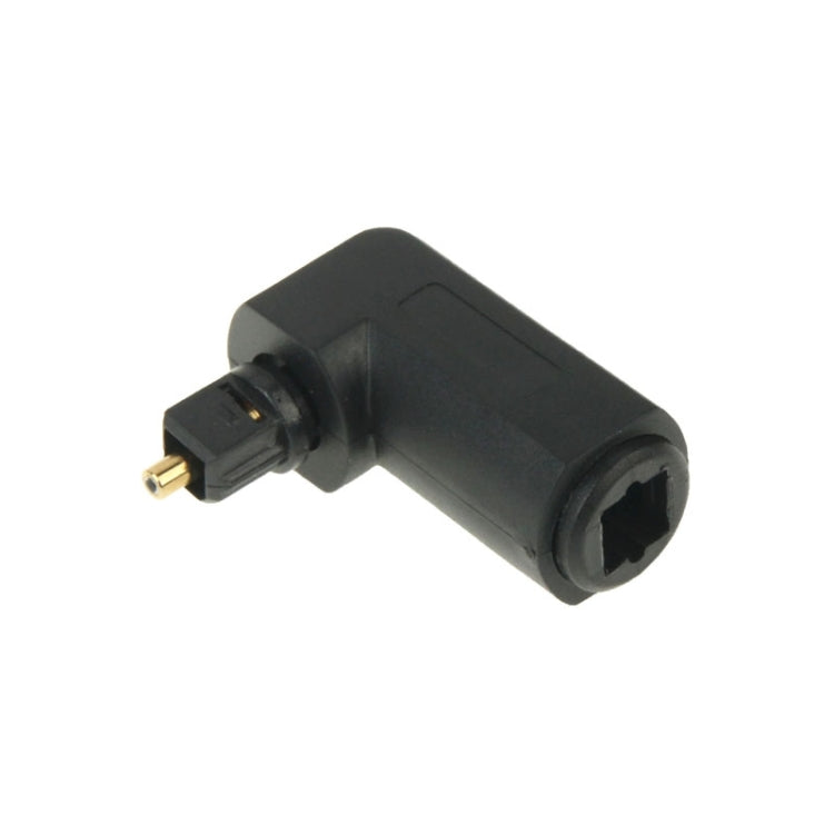 Hochwertiger vergoldeter quadratischer zu quadratischem 90 Grad Winkel TOSLINK Digital Audio Adapter Optisch, Rundes Audio-Glasfaserkabel