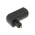 Hochwertiger vergoldeter quadratischer zu quadratischem 90 Grad Winkel TOSLINK Digital Audio Adapter Optisch, Rundes Audio-Glasfaserkabel