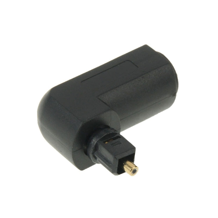 Hochwertiger vergoldeter quadratischer zu quadratischem 90 Grad Winkel TOSLINK Digital Audio Adapter Optisch, Rundes Audio-Glasfaserkabel