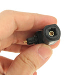 Hochwertiger vergoldeter quadratischer zu quadratischem 90 Grad Winkel TOSLINK Digital Audio Adapter Optisch, Rundes Audio-Glasfaserkabel