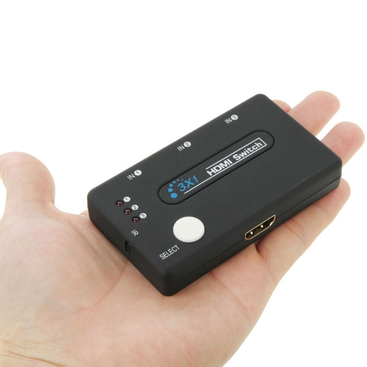 Mini 3x1 HD 1080P HDMI V1.3 Umschalter mit Fernbedienung für HDTV / STB / DVD / Beamer / DVR, 1x3 HDMI V1.3