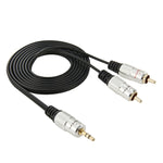 3,5mm Klinke Stereo zu 2 RCA Stecker Audiokabel, Länge: 1,5m, 2 RCA, Länge: 1,5m