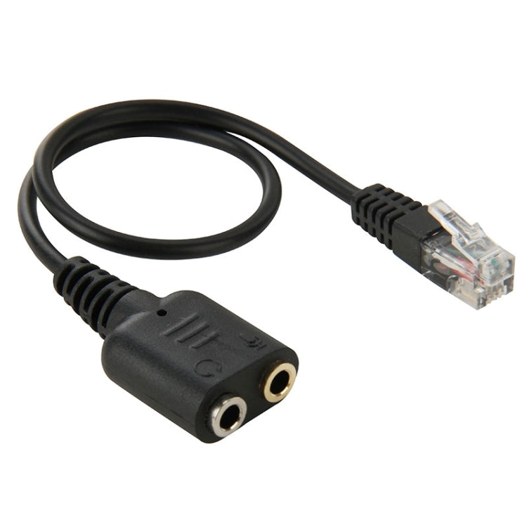 RJ9 Stecker zu 2 x 3,5mm Buchse Audiokabel, Länge: 20cm, RJ9 Stecker zu 2 x 3,5mm Buchse