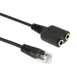 RJ9 Stecker zu 2 x 3,5mm Buchse Audiokabel, Länge: 20cm, RJ9 Stecker zu 2 x 3,5mm Buchse