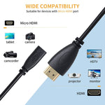 20cm HDMI Stecker zu Micro HDMI Buchse Adapterkabel, HDMI zu Micro HDMI