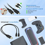 USB 2.0 Stecker zu 2 Micro USB Stecker Kabel, Länge: ca. 30cm, USB 2.0 AM zu 2 Micro USB