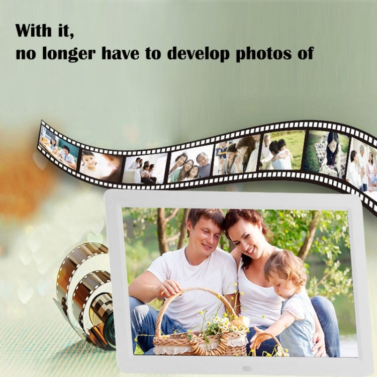 12 Zoll LED-Display Multimedia Digitaler Fotorahmen mit Ständer und Musik- & Film-Player, unterstützt USB / SD / Micro SD / MMC / MS / XD Karten-Eingang