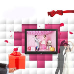 14 Zoll LED-Display Multimedia Digitaler Fotorahmen mit Halterung & Musik & Film-Player, unterstützt USB / SD / MS / MMC Karteneingabe