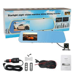 Full HD 1080P 4,3 Zoll Bildschirm Dual-Kamera Fahrzeug-DVR, 140 Grad Weitwinkel-Ansicht, unterstützt Nachtsicht / Parküberwachung / Loop-Aufnahme / Bewegungserkennung / G-Sensor / TF-Karte, 4,3 Zoll