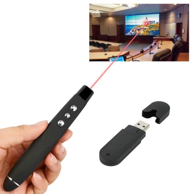PP-1000 Multimedia-Präsentationsfernbedienung PowerPoint Clicker 2,4-GHz-RF-Laserpointer mit USB-Empfänger