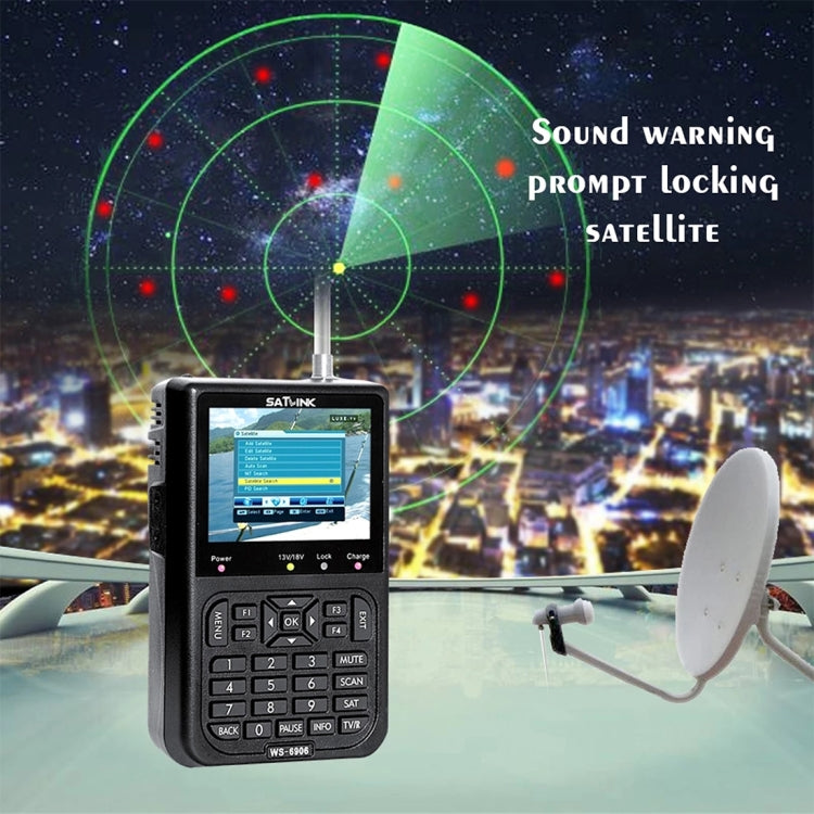SATLINK WS6906 3,5 Zoll LCD-Farbdisplay Tragbares digitales Satellitenmessgerät, WS6906