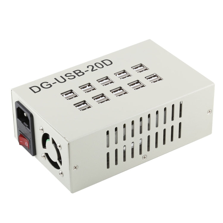60W 12A 20 USB-Anschlüsse Schnellladegerät Station Reise Desktop Ladegerät Netzadapter