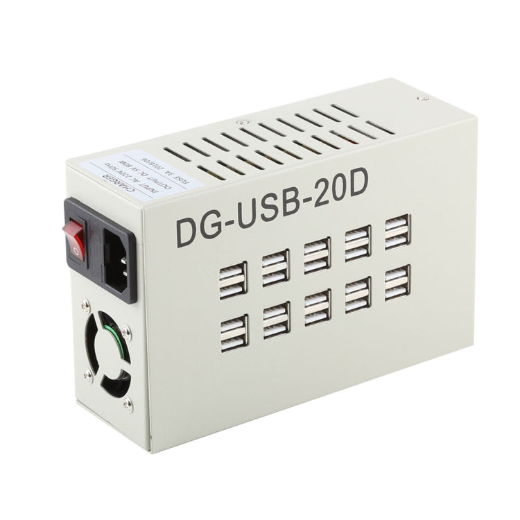 60W 12A 20 USB-Anschlüsse Schnellladegerät Station Reise Desktop Ladegerät Netzadapter