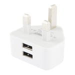 UK-Stecker 5V 2.1A USB-Ladeadapter mit zwei Anschlüssen
