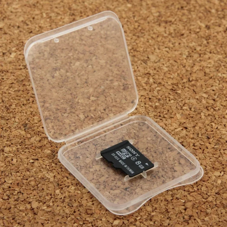 100 Stück transparente Aufbewahrungsboxen aus Kunststoff für Micro-SD-Karten (TF-Karten), TF-Karten