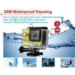 H9 4K Ultra HD1080P 12MP 2 Zoll LCD-Bildschirm WiFi Sportkamera, 170 Grad Weitwinkelobjektiv, 30m wasserdicht, H9 4K (Gelb), H9 4K (Weiß), H9 4K (Silber), H9 4K (Blau), H9 4K (Gold), H9 4K (Pink), H9 4K (Schwarz)