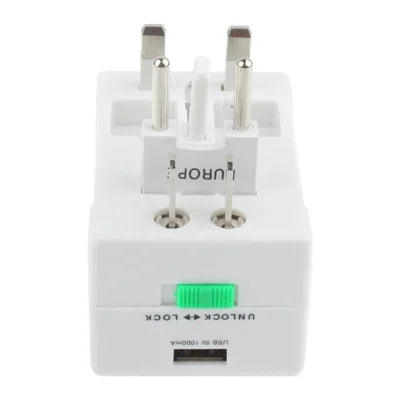 Universeller Reise-Netzadapter mit USB-Ladebuchse für die USA, EU, Australien und Großbritannien, mit USB-Anschluss