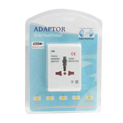 Universeller Reise-Netzadapter mit USB-Ladebuchse für die USA, EU, Australien und Großbritannien, mit USB-Anschluss