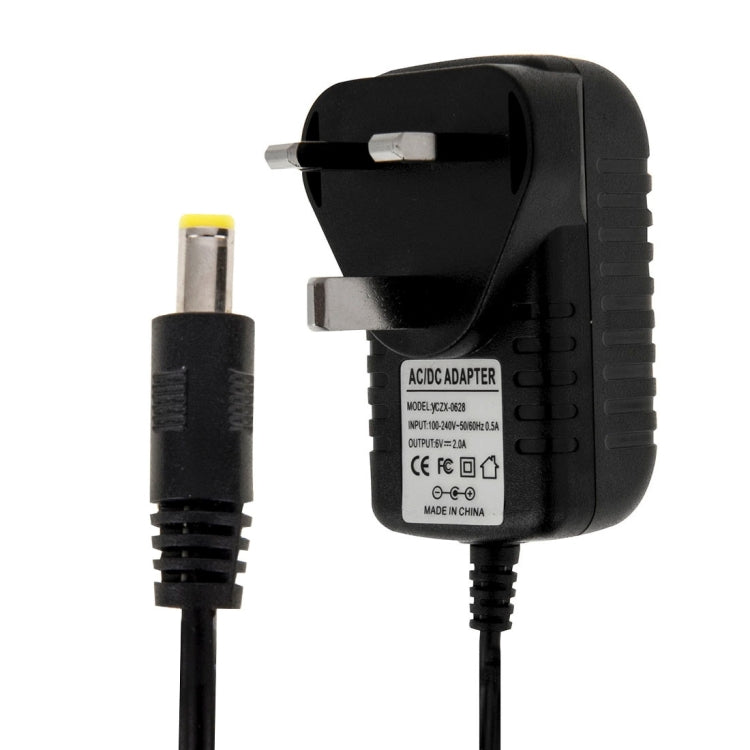 UK-Stecker AC 100-240V zu DC 6V 2A Netzadapter, Spitzen: 5,5 x 2,1mm, Kabellänge: ca. 1,2m, UK-Stecker DC 6V 2A