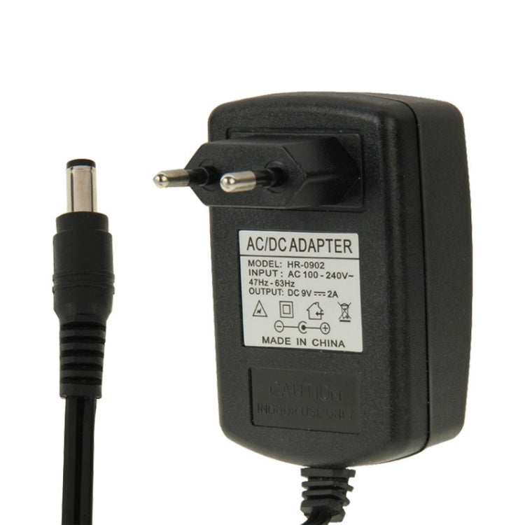 Hochwertiger EU-Stecker AC 100-240V zu DC 9V 2A Netzadapter, Spitzen: 5,5 x 2,1mm, Kabellänge: 1m, EU-Stecker DC 9V 2A