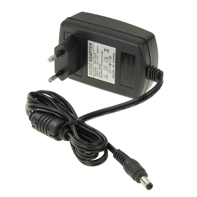Hochwertiger EU-Stecker AC 100-240V zu DC 9V 2A Netzadapter, Spitzen: 5,5 x 2,1mm, Kabellänge: 1m, EU-Stecker DC 9V 2A