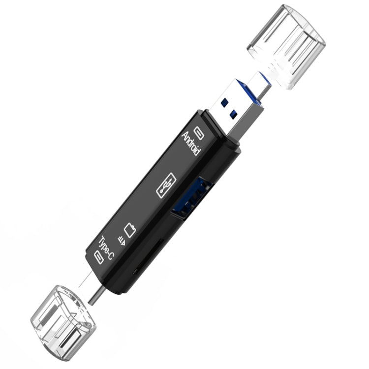 D-188 3-in-1 TF- & USB-zu-Micro-USB- & Typ-C-Kartenleser-OTG-Adapter