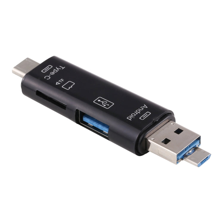 D-188 3-in-1 TF- & USB-zu-Micro-USB- & Typ-C-Kartenleser-OTG-Adapter