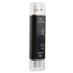 D-188 3-in-1 TF- & USB-zu-Micro-USB- & Typ-C-Kartenleser-OTG-Adapter