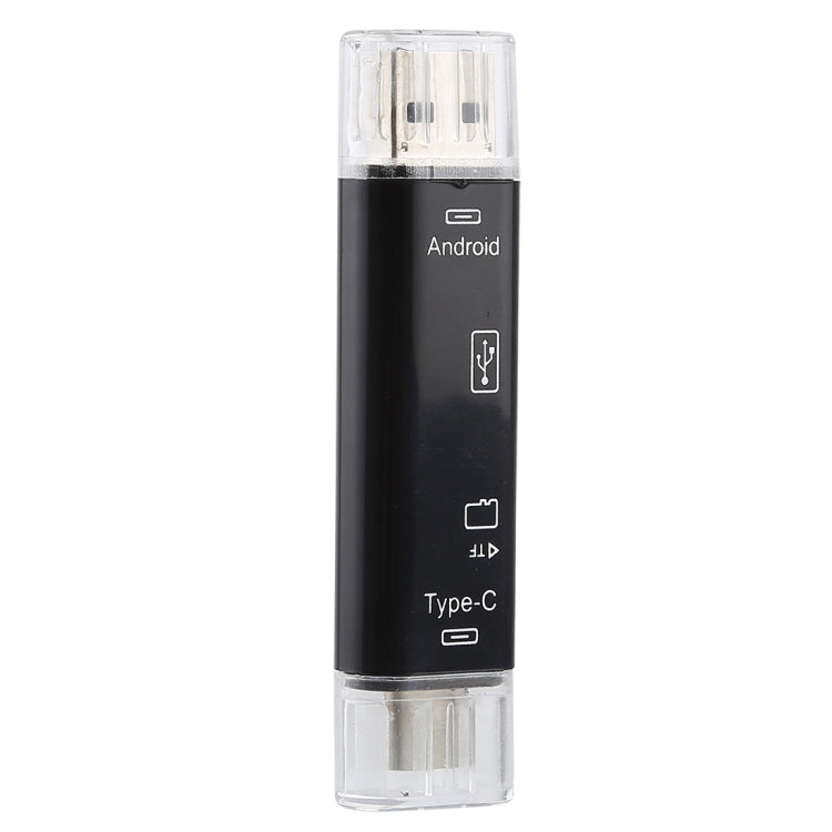 D-188 3-in-1 TF- & USB-zu-Micro-USB- & Typ-C-Kartenleser-OTG-Adapter